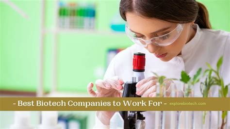 10 Best Biotechnology Companies to Work For