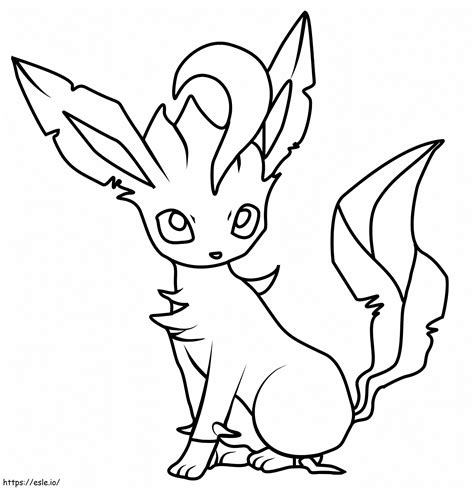 Lovely Leafeon Pokemon coloring page