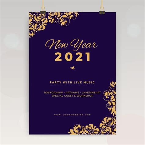 Free Vector | New year poster template