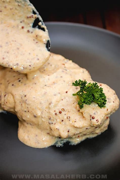 Skillet Dijon Mustard Chicken Recipe 🥘 MasalaHerb.com