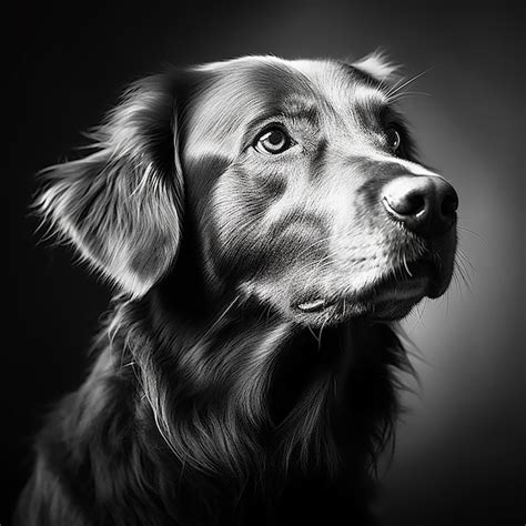 Premium Photo | Dramatic vintage photo of a dog black and white photo black background