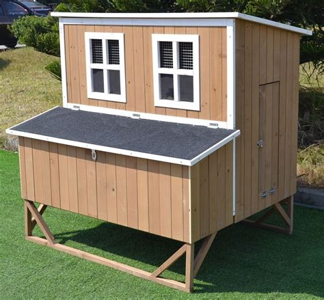 Omitree Large Wood Chicken Coop Hen House 4-8 Chickens 4 Nesting Box ...