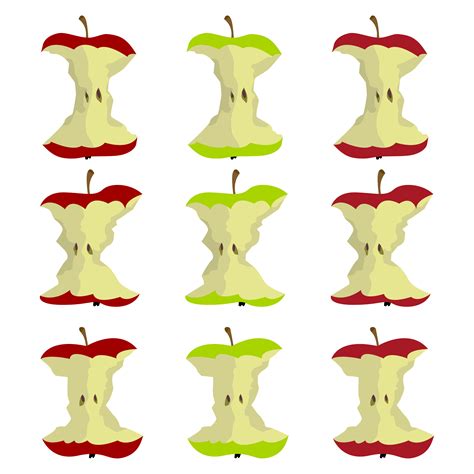 Apple core isolated on white 1271225 Vector Art at Vecteezy