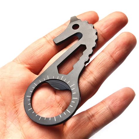 survival camping Edc tool Stainless Steel Tactical Multi functional Pocket Key Ring Keychain ...