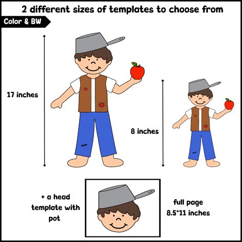 Johnny appleseed Craft | Fall activities | Johnny appleseed template ...