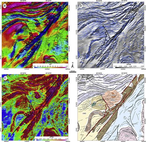 Magnetic anomaly maps: a) Magnetic anomaly and the main limits and ...