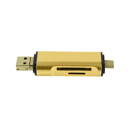 Portable Mini 3 in 1 Aluminium Alloy Card Reader USB Type C Micro USB 3.0 TF SD Card Reader ...