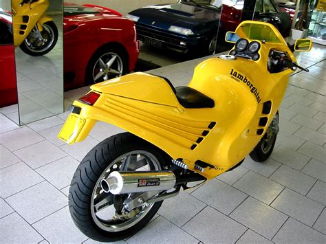 Lamborghini Motorcycle, vintage classic Motorbike at Autodrome Cannes, Importateur Pagani