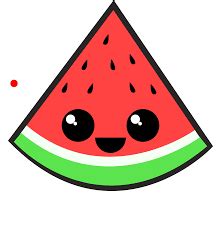 Sweet Watermelon - Food Kawaii Cute Easy Drawings , Transparent Cartoon ...