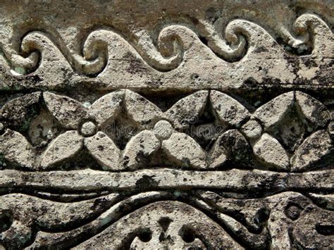 Carving Pattern on the Ancient Stone Grave of Waruga Stock Photo ...