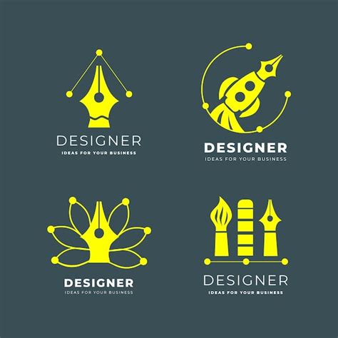 Free Vector | Flat graphic designer logo pack