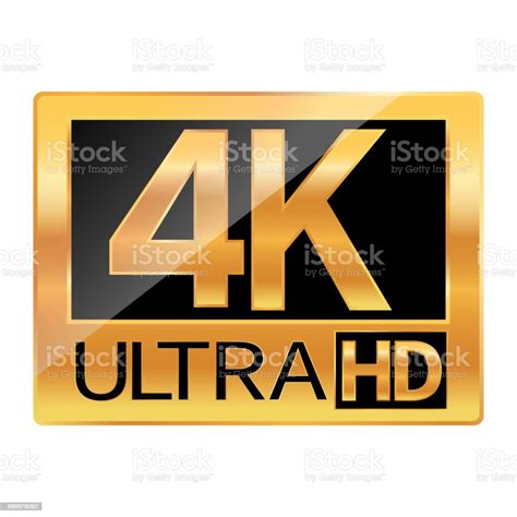 4k Ultra Hd Resolution Icon For Web And Mobile Stock Illustration - Download Image Now - 4K ...