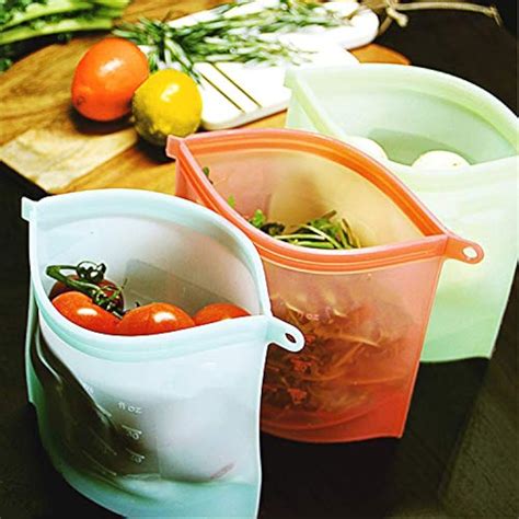 Reusable Silicone Food Storage Bags, Airtight Seal Preservation Bags/Food Snack, | eBay