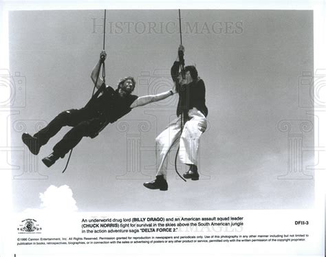 Billy Drago, Chuck Norris In Delta Force 2 1990 vintage promo photo print - Historic Images