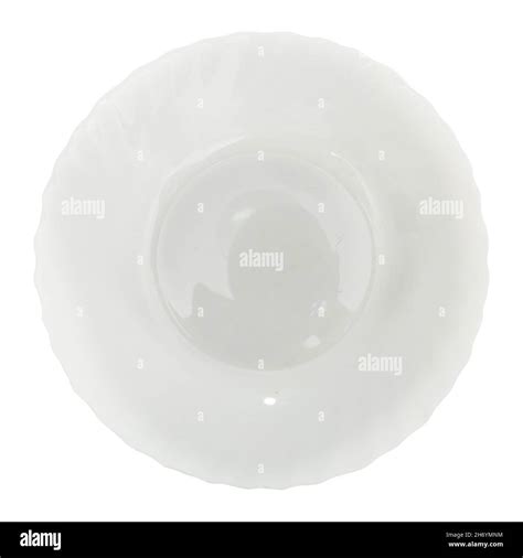 Top view of white round plate isolated on white background Stock Photo ...