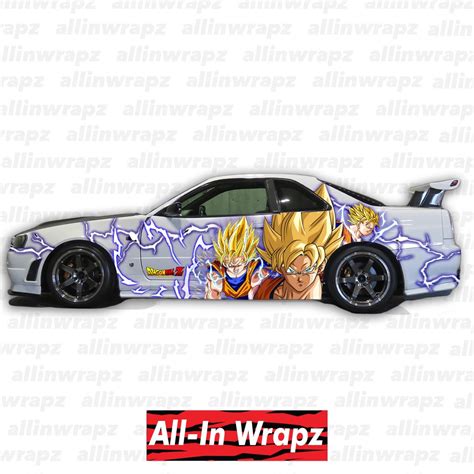 Powerful Goku Super Saiyan Dragon Ball Z Anime Car Livery Decal Customizable, High-quality Vinyl ...