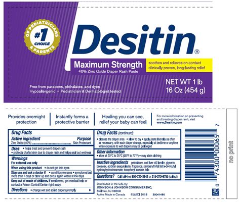 NDC 69968-0396 Desitin Maximum Strength Zinc Oxide Diaper Rash Paste ...