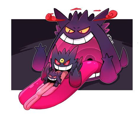 gengar, mega gengar, and gigantamax gengar (pokemon) drawn by taplaos ...