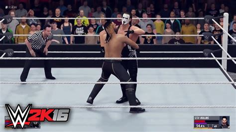 WWE 2K16: Seth Rollins vs Sting (New Gameplay!) - YouTube