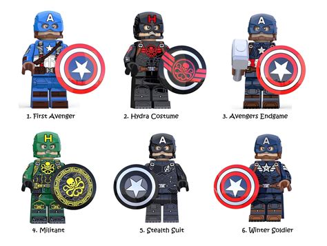 Marvel Avengers Minifigures Captain America Lego Minifigure Endgame ...