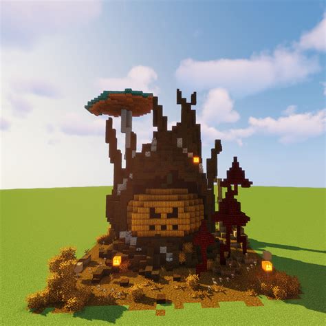 Tree stump and pumpkin | Halloween build Minecraft Map