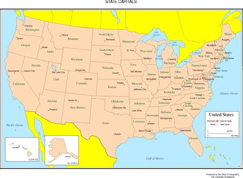 Labeled Map Of Usa With Capitals