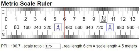 Online scale ruler that could be calibrated to actual size, the scale ratio is variable that ...