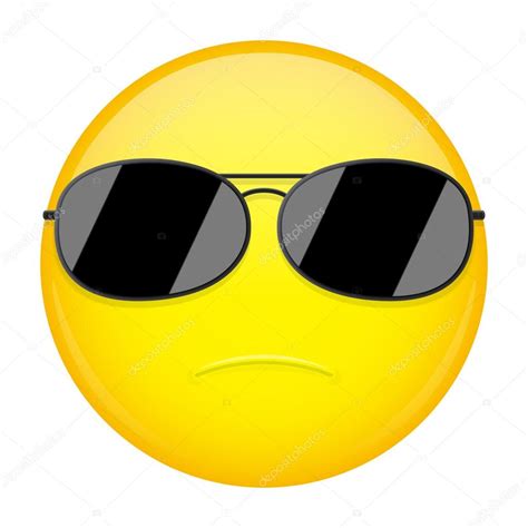 Serious emoji. Strong emotion. FBI agent emoticon. Vector illustration smile icon. Stock Vector ...