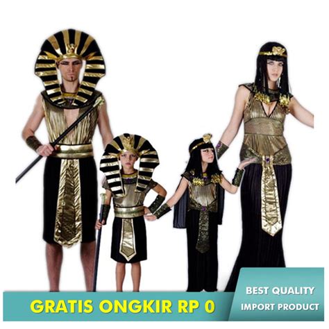 Jual Kostum Cosplay Hitam Mesir Firaun Cleopatra Orang Dewasa Anak-anak ...