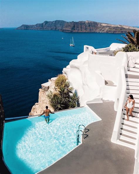 Santorini Greece on Instagram: “Do you like infinity pools? Photo by ...