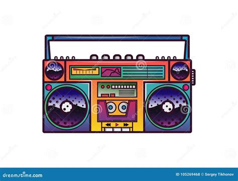 80s Boombox Cartoon