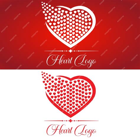 Premium Vector | Red and white heart logo design template