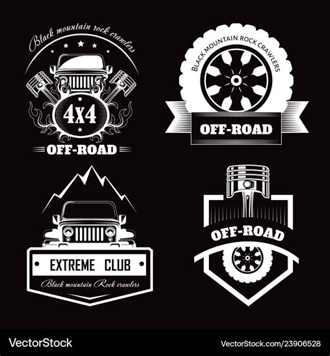 Off-road 4x4 extreme car club logo templates Vector Image