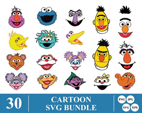 Cartoon SVG Bundle, Cartoon Face SVG Bundle, Cartoon Face Vector Bundle ...