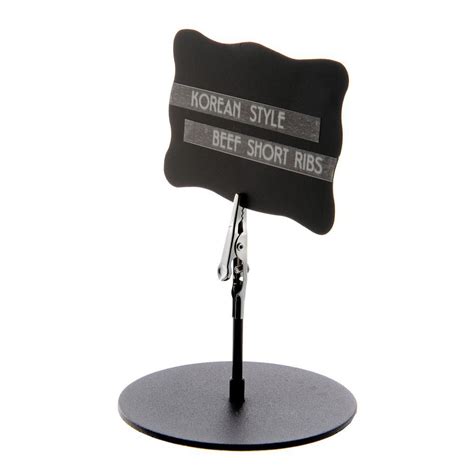 Expressly HUBERT® Matte Black Metal Gator Clip Sign Holder - 4"H