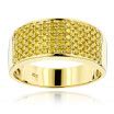 Designer 10K Black Plated Gold Black Diamond Wedding Band for Men 1.67ct Luxurman Ring 000229