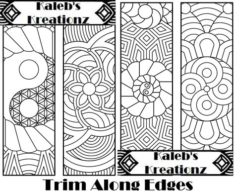 Printable Mandala Bookmarks/coloring Pages Set of 4 PDF/JPG | Etsy