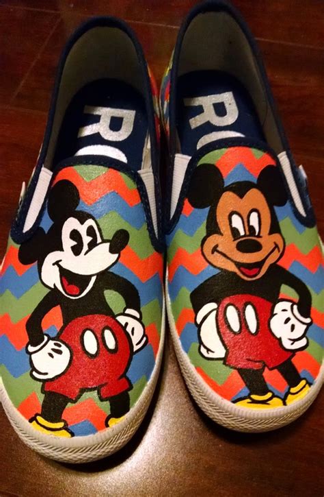 Custom Hand Painted Mickey Mouse Canvas Shoes Adult or