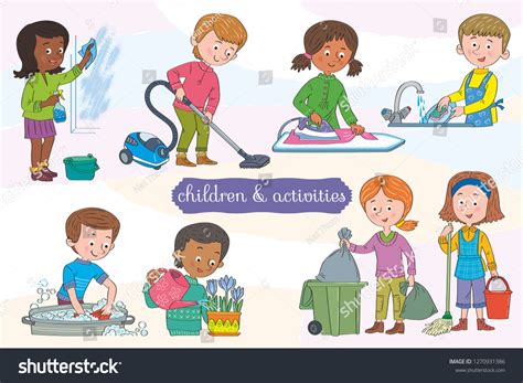 Children Doing Good Thingsseparate Layers Objects Stock Vector (Royalty Free) 1270931386 ...