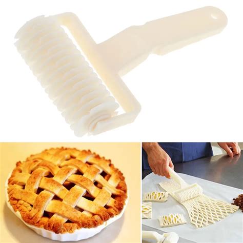 White Cutter Dough Bakery Roller Plastic Baking Tool Cookie Pie Pizza Bread Pastry Lattice ...