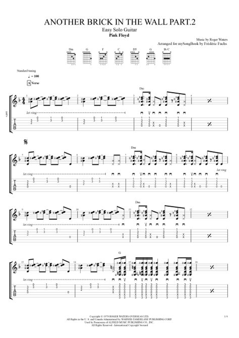 Another Brick in the Wall (Part 2) Tab by Pink Floyd (Guitar Pro ...