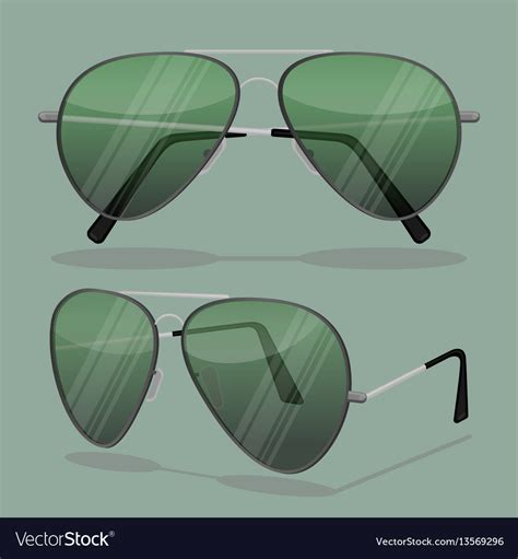 Aviator sunglasses isolated on white dark brown Vector Image