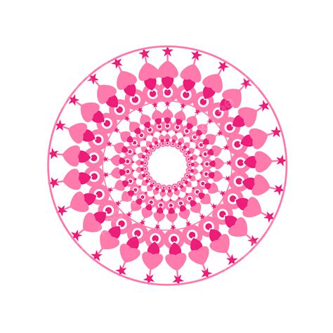 Deep Color Vector Design Images, Light And Deep Pink Color Handpainted Vector Mandala Design ...