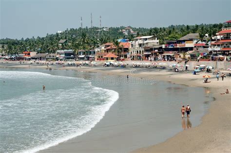 Tourist Enjoying Sea Beach and Hotels at Kollam Beach Editorial Stock Image - Image of water ...