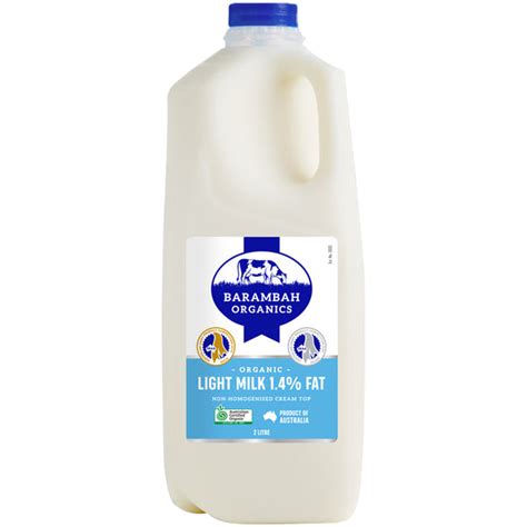 Barambah Organics Unhomogenised Cream Top Light Milk 1.4% Fat | Harris ...