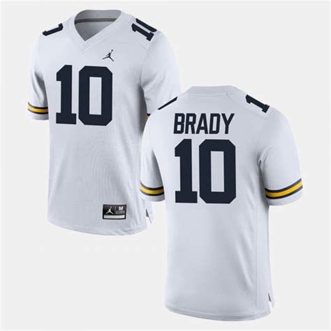 White #10 Men Tom Brady Michigan Jersey Alumni Football Game 870221-883