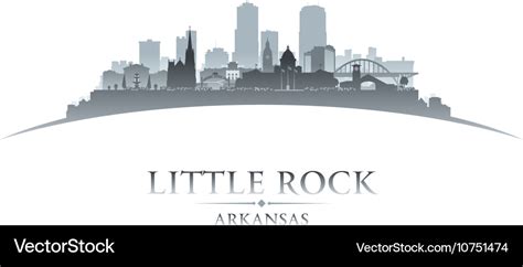 Little rock arkansas city skyline silhouette Vector Image