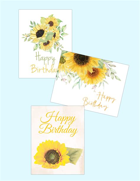 Free Happy Birthday Sunflowers (Images to Print)