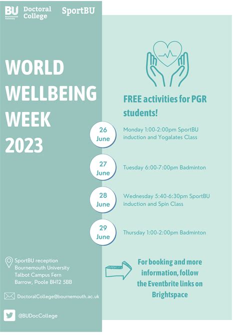 BU Research Blog | World Wellbeing Week 2023 – Free PGR activities | Bournemouth University