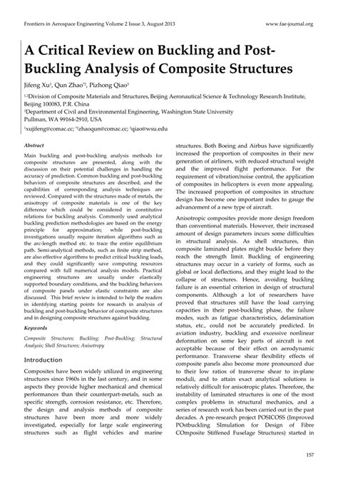 (PDF) A critical review on buckling and post-buckling analysis of ...